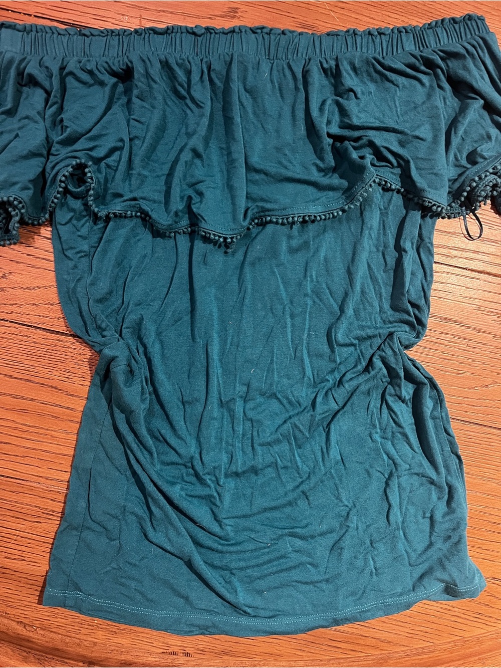 A pea in the pod Off-Shoulder Teal Women’s Top